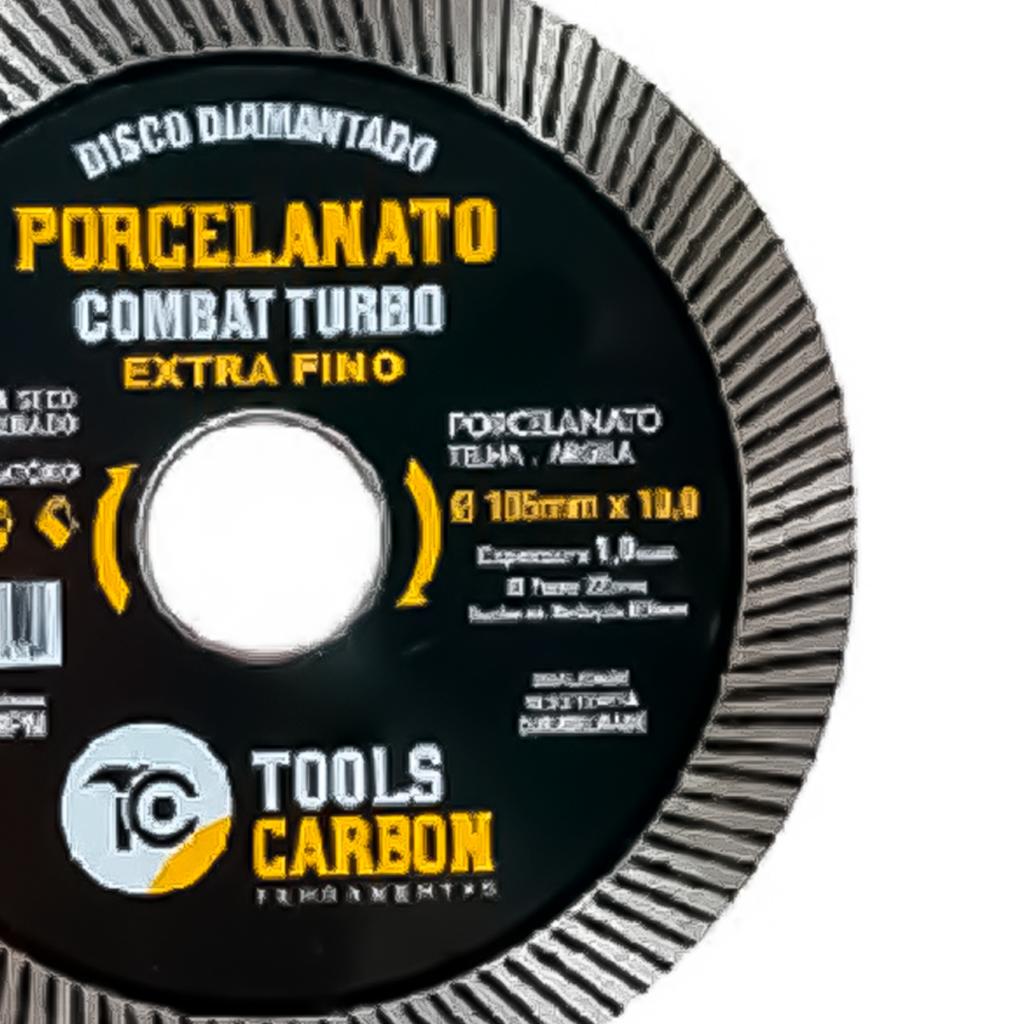 Disco Diamantado Porcelanato Combat Turbo Extra Fino Corte Seco Refrigerado Cerâmica Tijolo 115mm