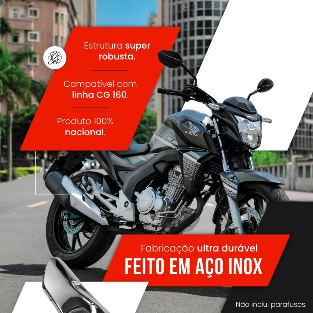 Protetor Escapamento Escape Cb Twister 250 Cromado Adaptado Titan Fan 160 Moto