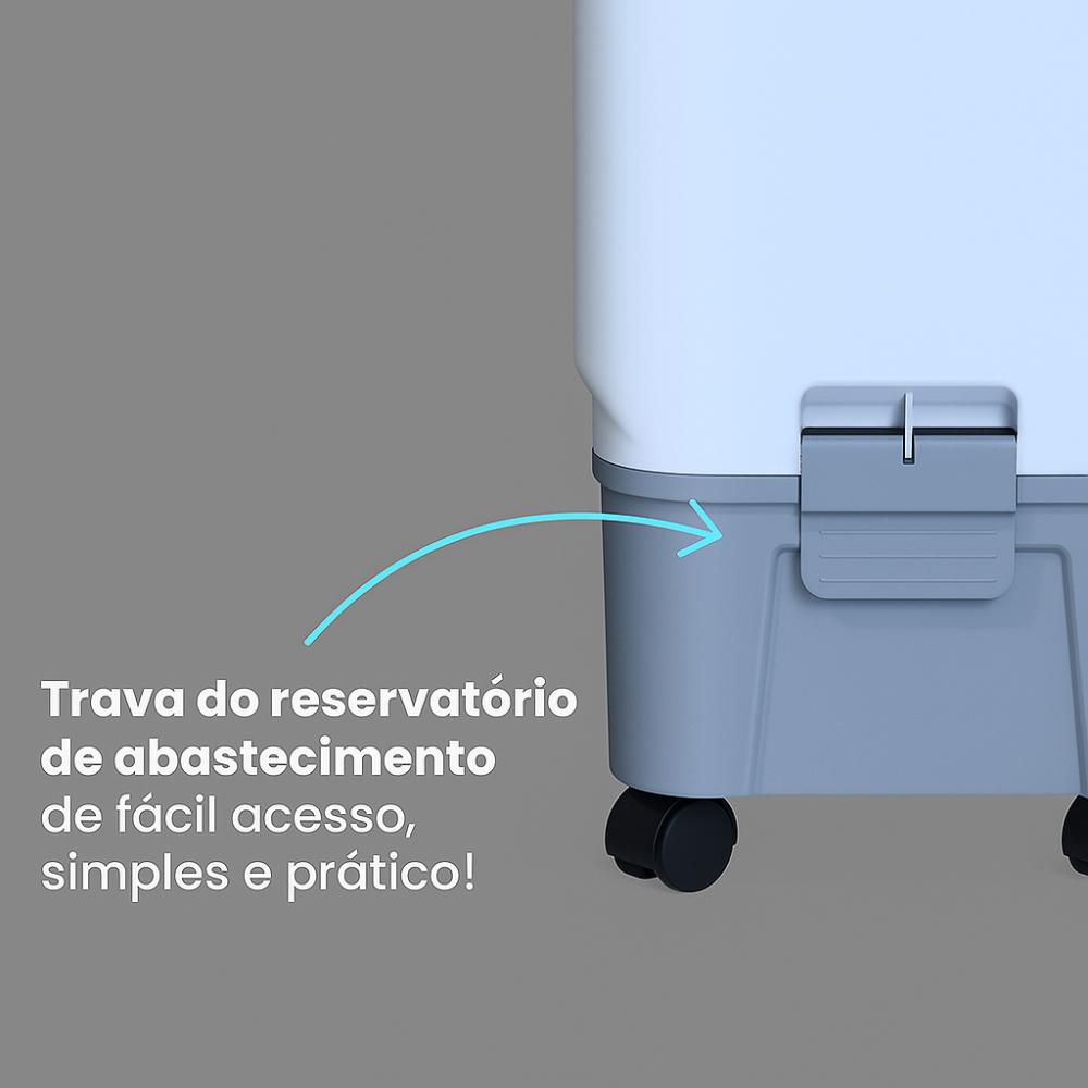 Climatizador De Ar Frio Portátil Clin 16L Ventisol 130W Branco Cinza Ventilação Umidificação Oscilação Refrescante