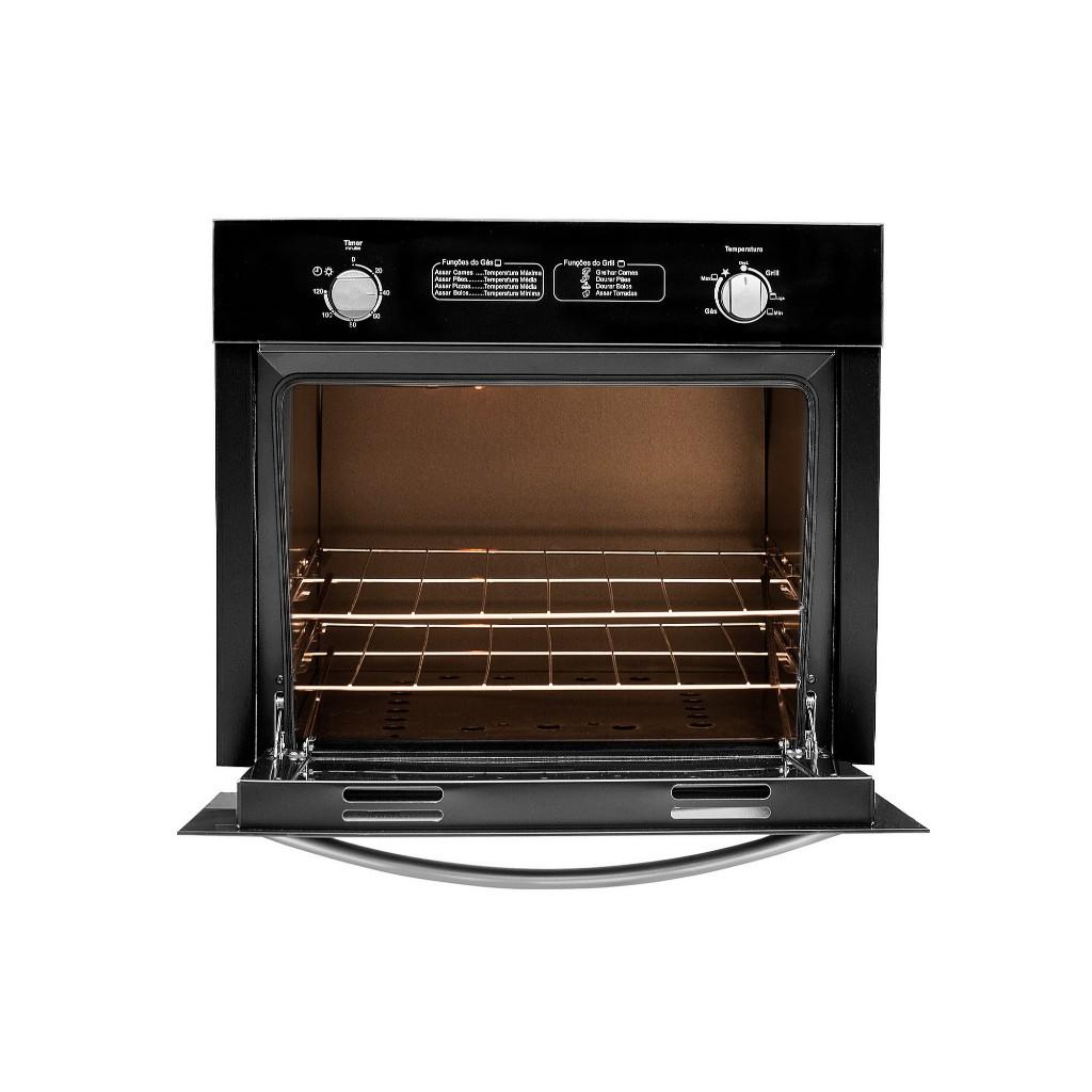 Forno A Gás De Embutir Stelar Due 55L Preto Glp Ou Gás Natural Gn