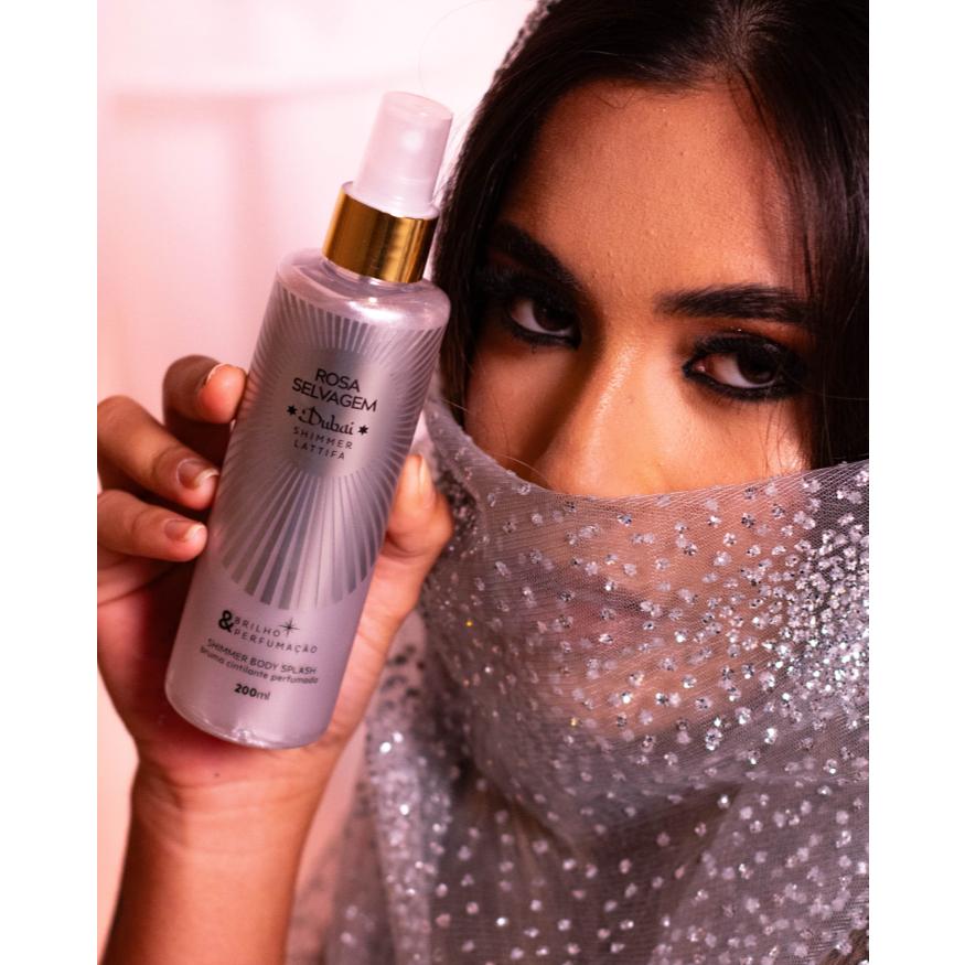 Rosa Selvagem - Body Splash Dubai Lattifa Brilho E Perfumação