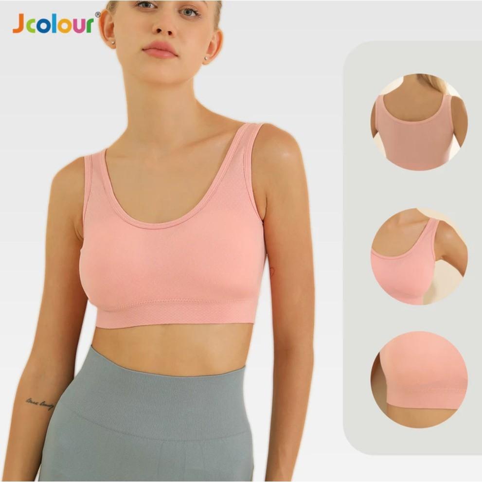 Jcolour Kit 2 Sutia Top Colete Esportivo Sem Costura Confortável Com Bojo Regata Casual Cor Sortidas