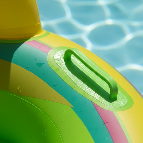 Boia Inflável 3D Caracól Menino Com Assento E Apoio Para Os Pés - Resistente - Certificado Inmetro