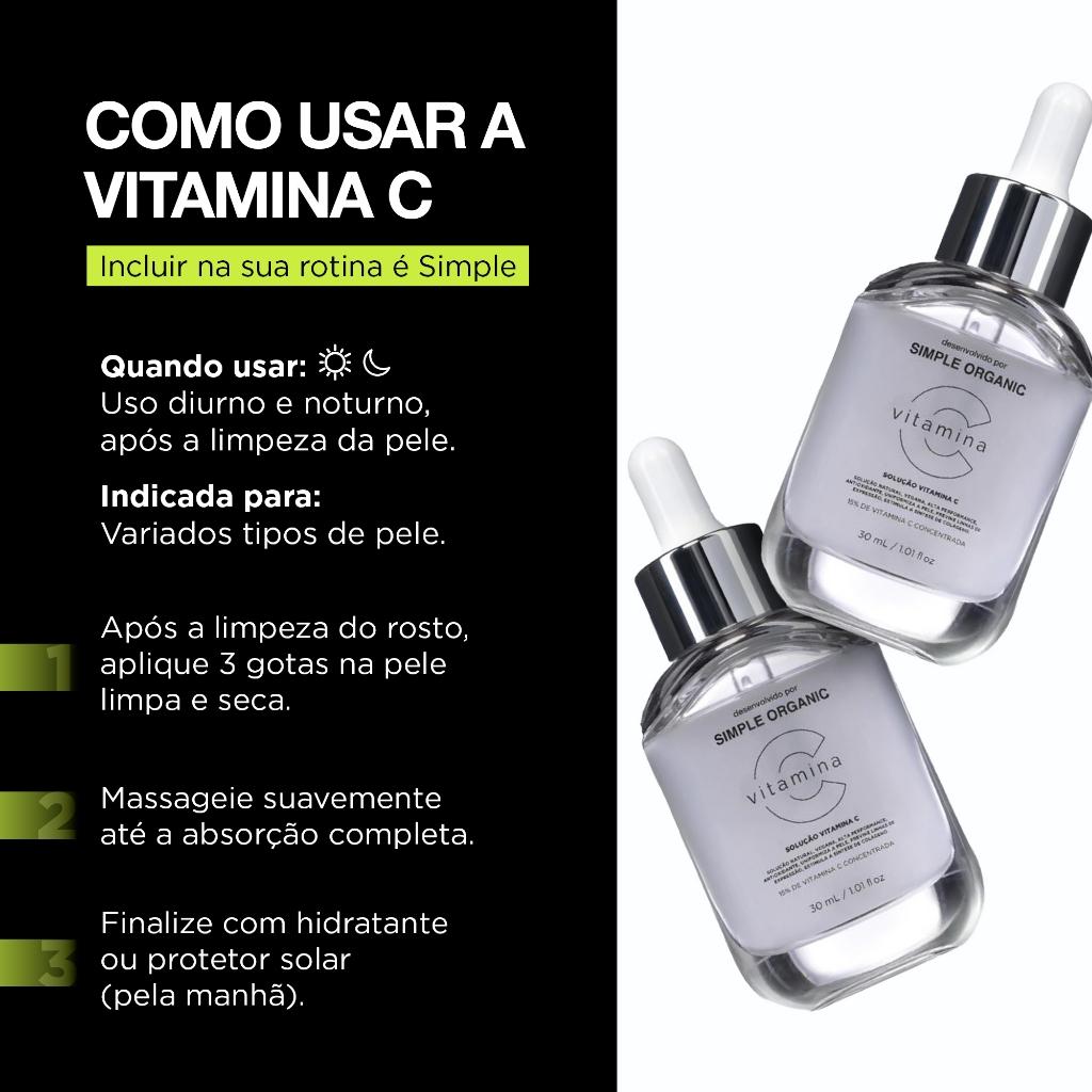Sérum Solução Vitamina C Todo Tipo De Pele Simple Organic