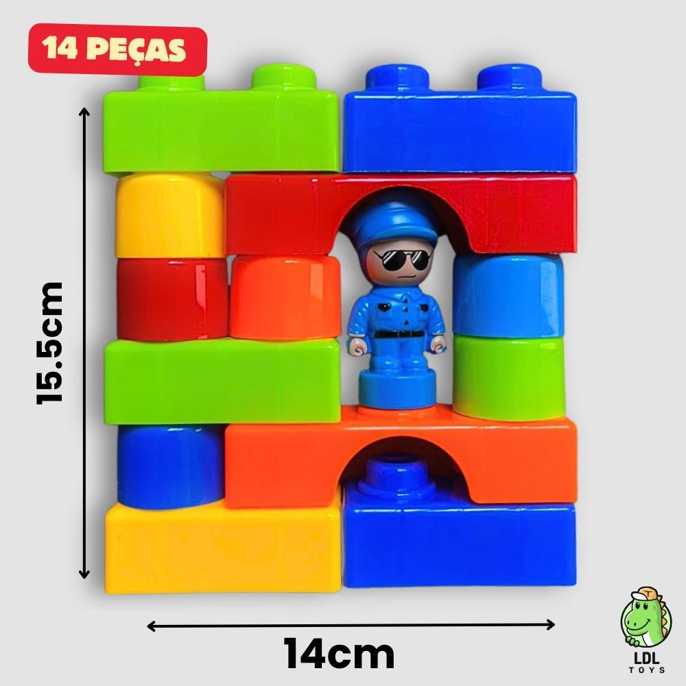 Bloco De Montar Profissões Infantil Educativo Peça Grande Quebra Cabeça Jogo 14 Peças