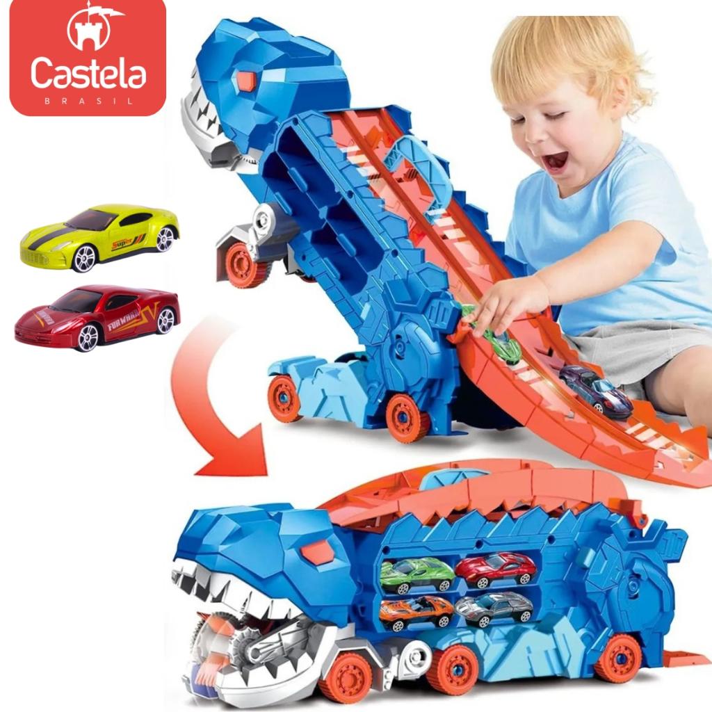 Caminhão Pista Lançadora De Carrinhos Die Cast Maleta Transporte - Castela