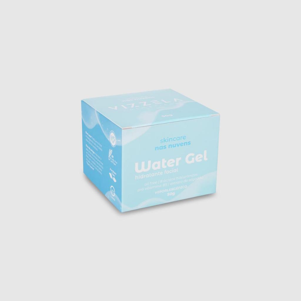 Hidratante Facial Water Gel Ácido Hialurônico Oil Free Vegano Original Vizzela