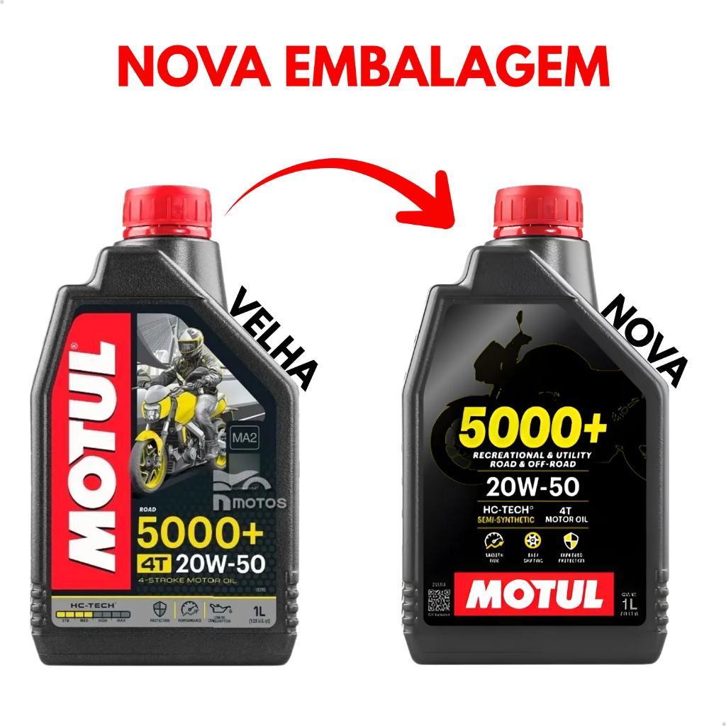 Kit 4 Óleo Motor Motul 5000+ 20w50 Semi Sintético 4T 1L Moto