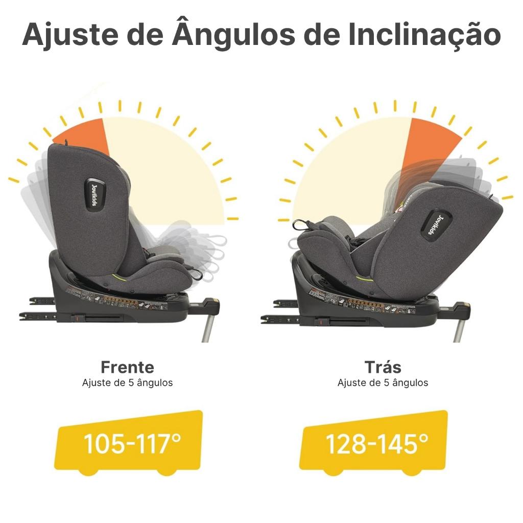 Cadeira De Segurança Carro Isofix De 0 A 12 Anos Até 36kg Rotação 360 Graus Reclinável Jovikids
