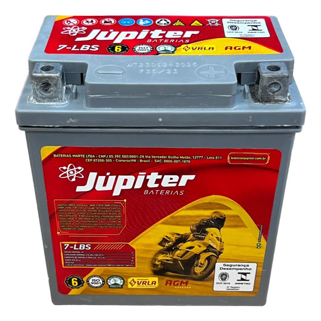 Júpiter Bateria Moto 7lbs 12v 7ah Ytx7l-bs Btx7 Rtx7