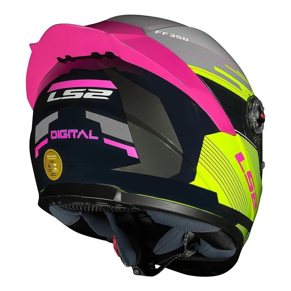 Capacete Moto Original Ff358 S Digital Preto Amarelo