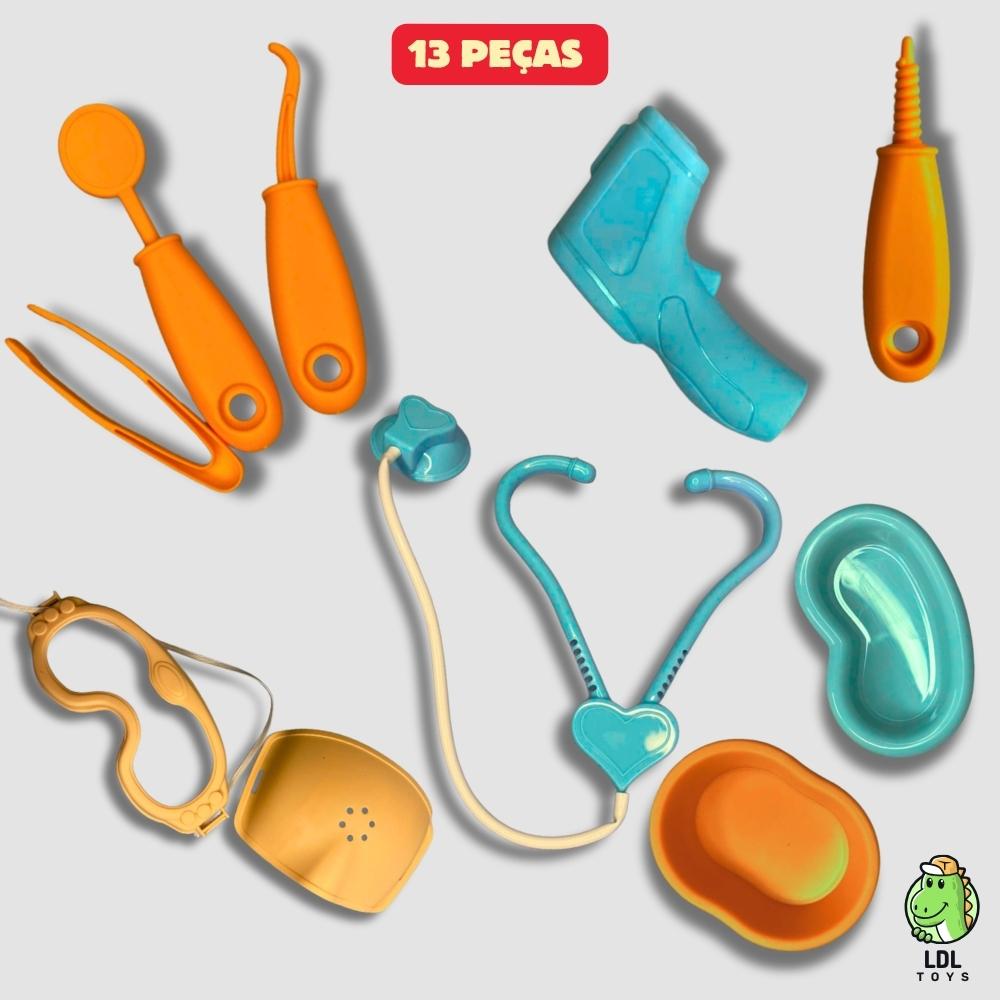 Kit Maleta De Médico Panda Doutor 13 Peças Brinquedo Infantil Medica Criança