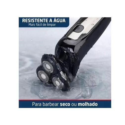 Máquina Barbeador Elétrico Recarregável Visor Digital Kemei Km-1524 Bivolt 5W