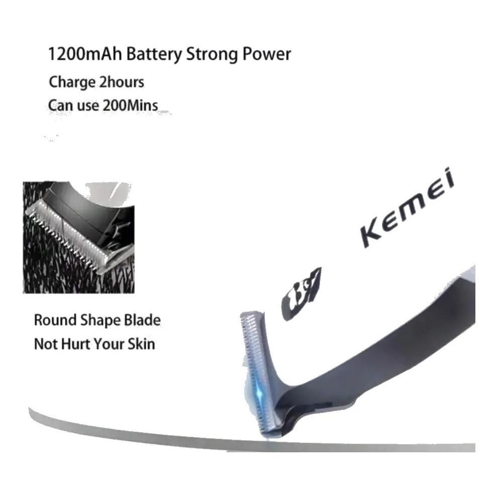 Máquina De Acabamento E Barbeador Kemei Km- Pg232 Corte De Cabelo 5W Bivolt 1200 Mah