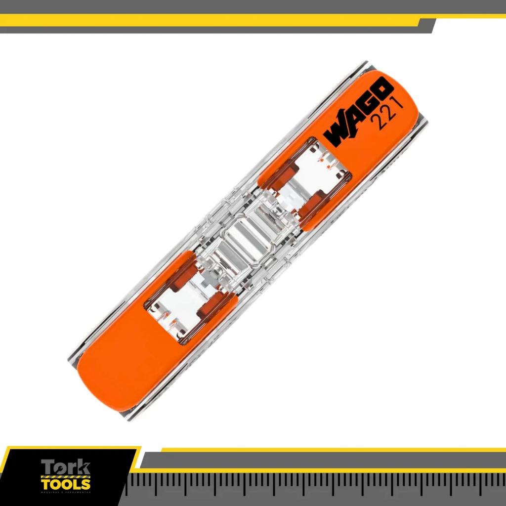 Conector Emenda Alavancas 2 Vias 32a 450v 221-2411 Laranja - Wago