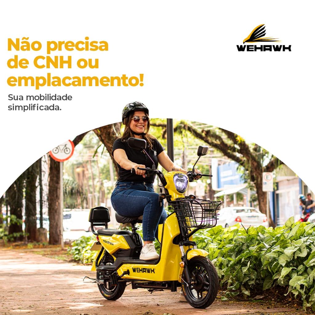 Scooter Elétrica Scooter Wehawk 600W Basket Wx-03 Sem Cnh E Emplacamento Com Bateria Chumbo Removível
