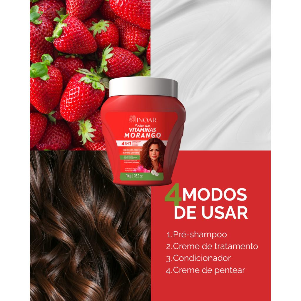 Inoar Creme Poder Das Vitaminas Morango 1kg