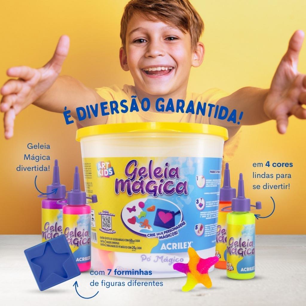 Kit Balde Divertido De Geleia Magica 4 Cores Premium Cor Colorido