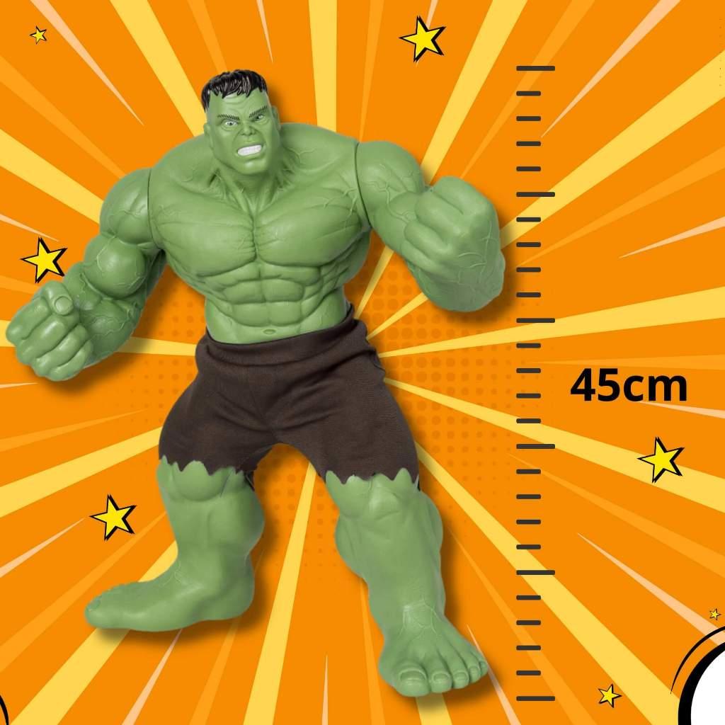 Boneco Colecionável Hulk Esmaga 45 Cm Articulado Vinil +de 4 Anos Mimo Toys Brinquedo Infantil