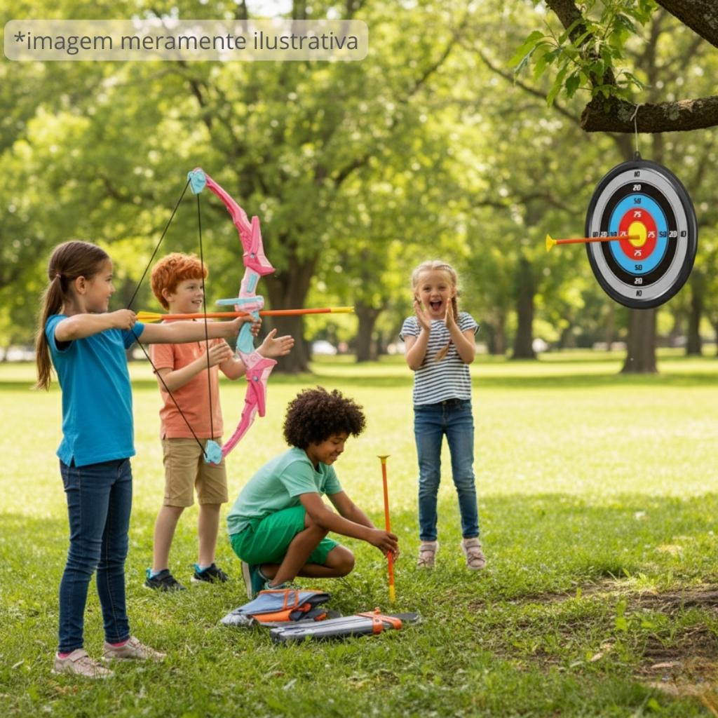 Brinquedo Arco E Flecha Infantil Radical Com Luz Alvo E Flechas Com Ventosas