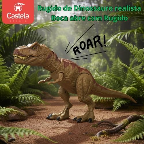 Brinquedo Dinossauro Tiranossauro Rex Articulado Com Som Realista E Luz T-rex Indominus - Castela