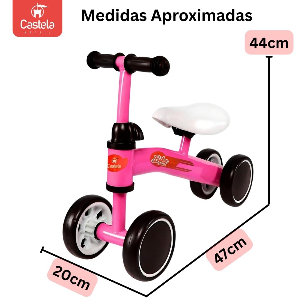 Bicicleta De Equilíbrio Infantil Até 20kg Rosa - Castela