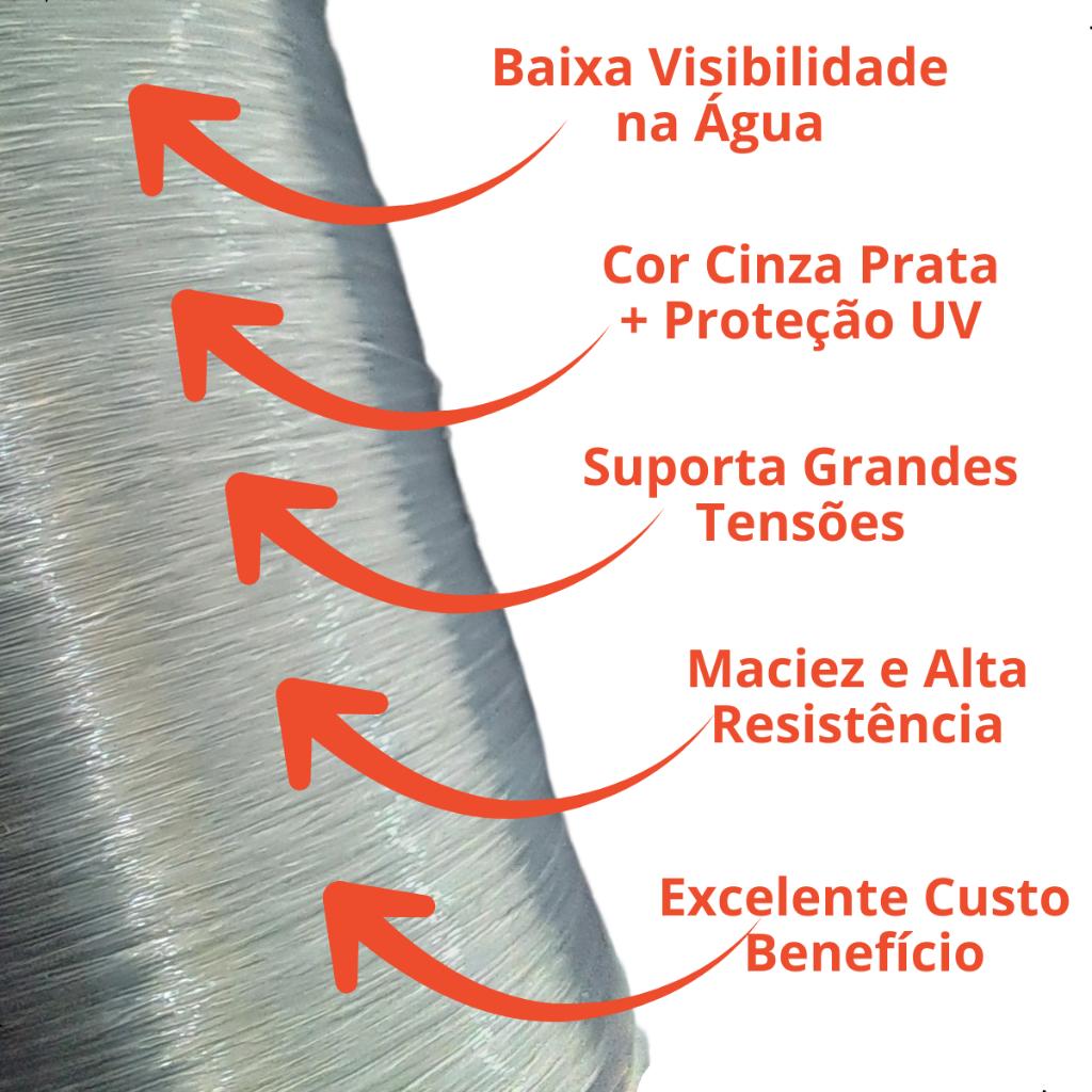 Linha De Pesca Monofilamento Top Platinum Carretel Grande Mazzaferro - Várias Espessuras