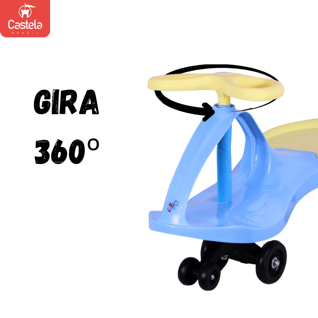 Carrinho Rolimã Infantil Super Car Com Volante 360 - Castela