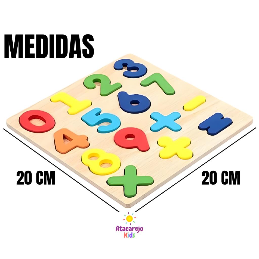 Kit Tabuleiro Madeira Montessori Brinquedos Alfabetização Letras Números Formas Encaixe Infantil