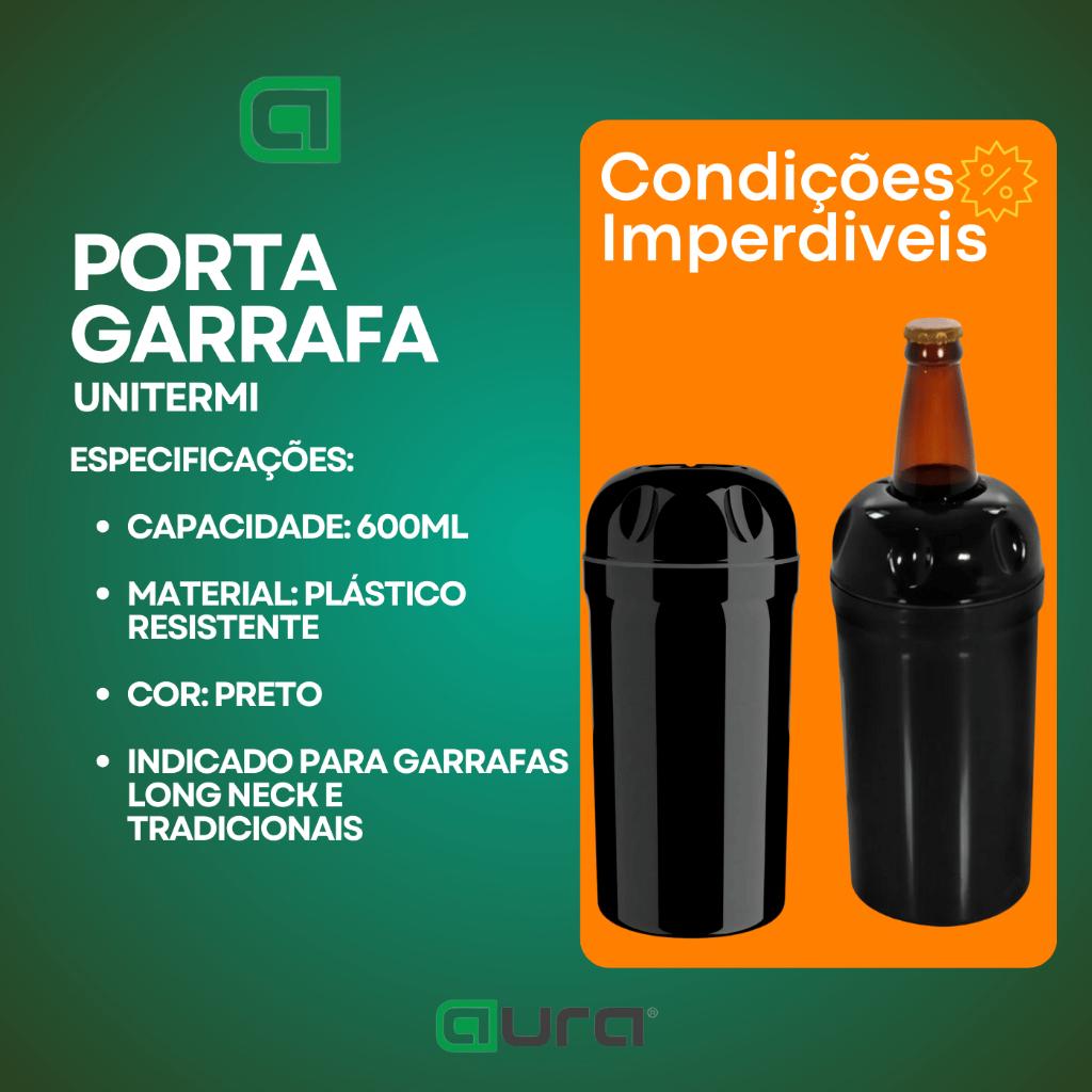 Suporte Porta Garrafa Térmico 600ml Cerveja Cor Preto