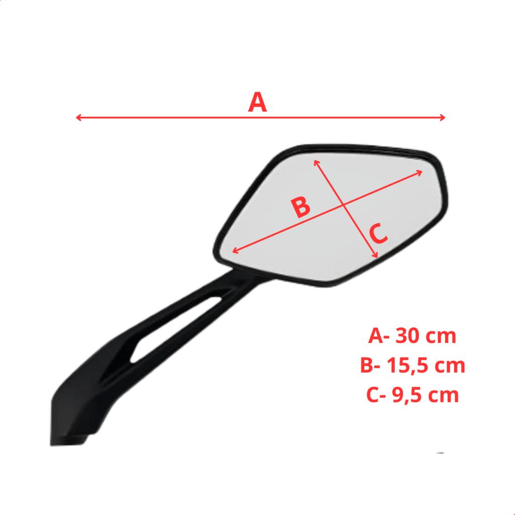 Retrovisor Bajaj Dominar 400 Esportivo Moto Par Lente Convexa Rosca Honda Ou Yamaha