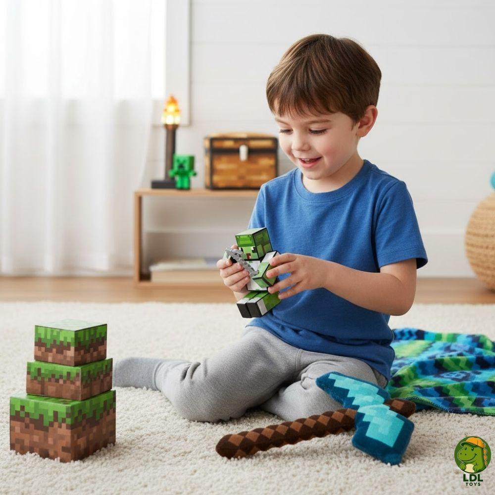 Boneco Sandega 15cm Articulado Acompanha 3 Ferramentas Youtuber Original Algazarra
