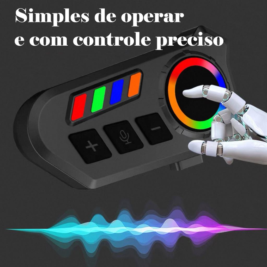 H Maston MT01 Fone De Ouvido Bt Para Capacete 40 Horas IP65 Tipo-c Bluetooth LED