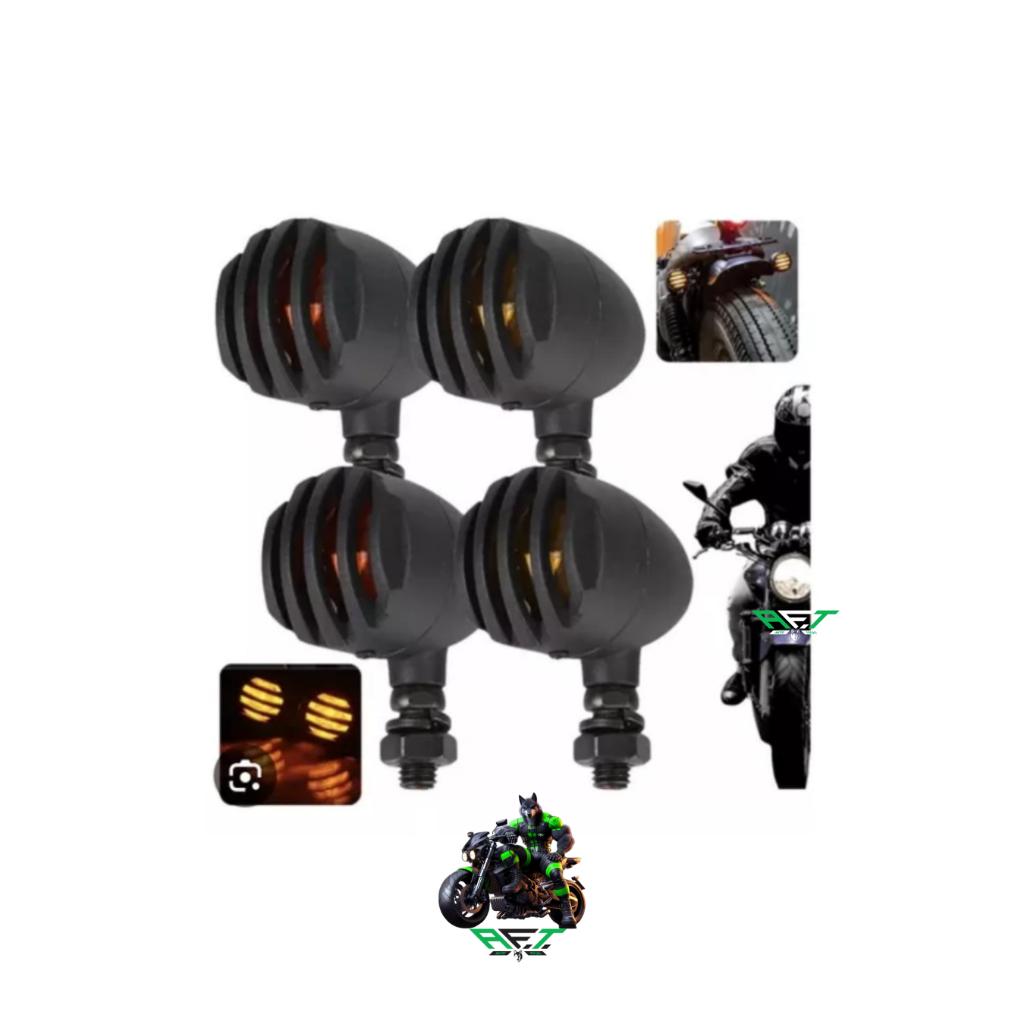 Kit 1 Ou 2 Pares De Pisca Seta Moto Bullet Custom Choppers Bobber Custom Harley Abs 2 Fios