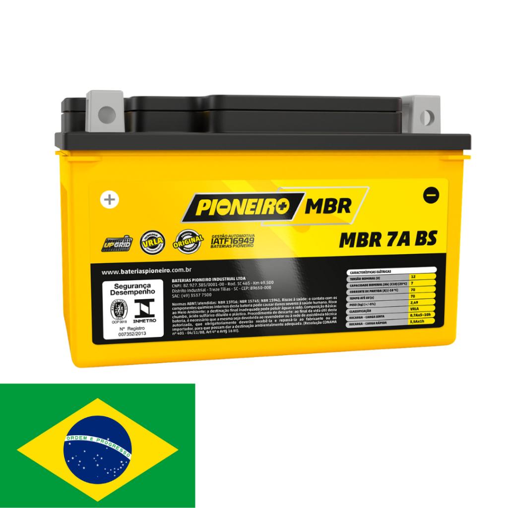 Bateria Moto Dafra Nh 190 Pioneiro Mbr 7a Bs 12v 7ah