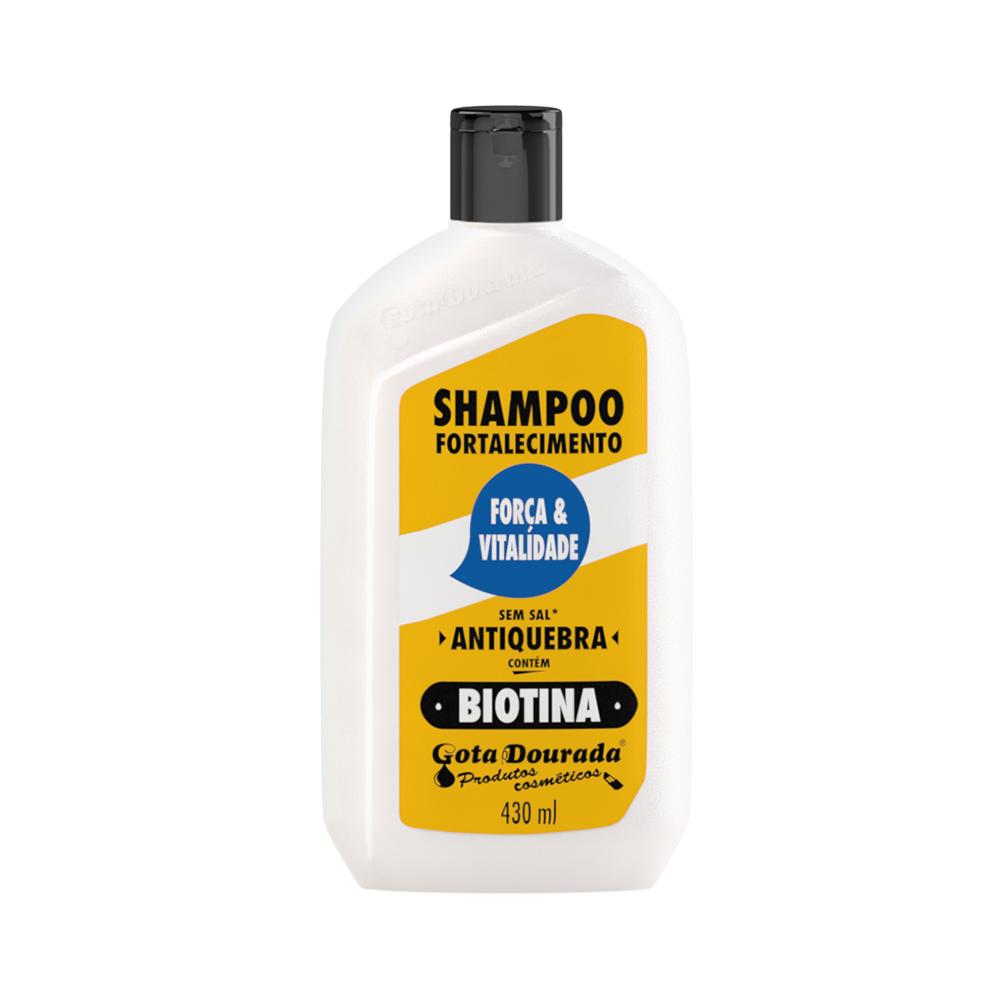 Kit Shampoo E Condicionador Biotina 430 Ml + Tônico Biotina 100 Ml Gota Dourada
