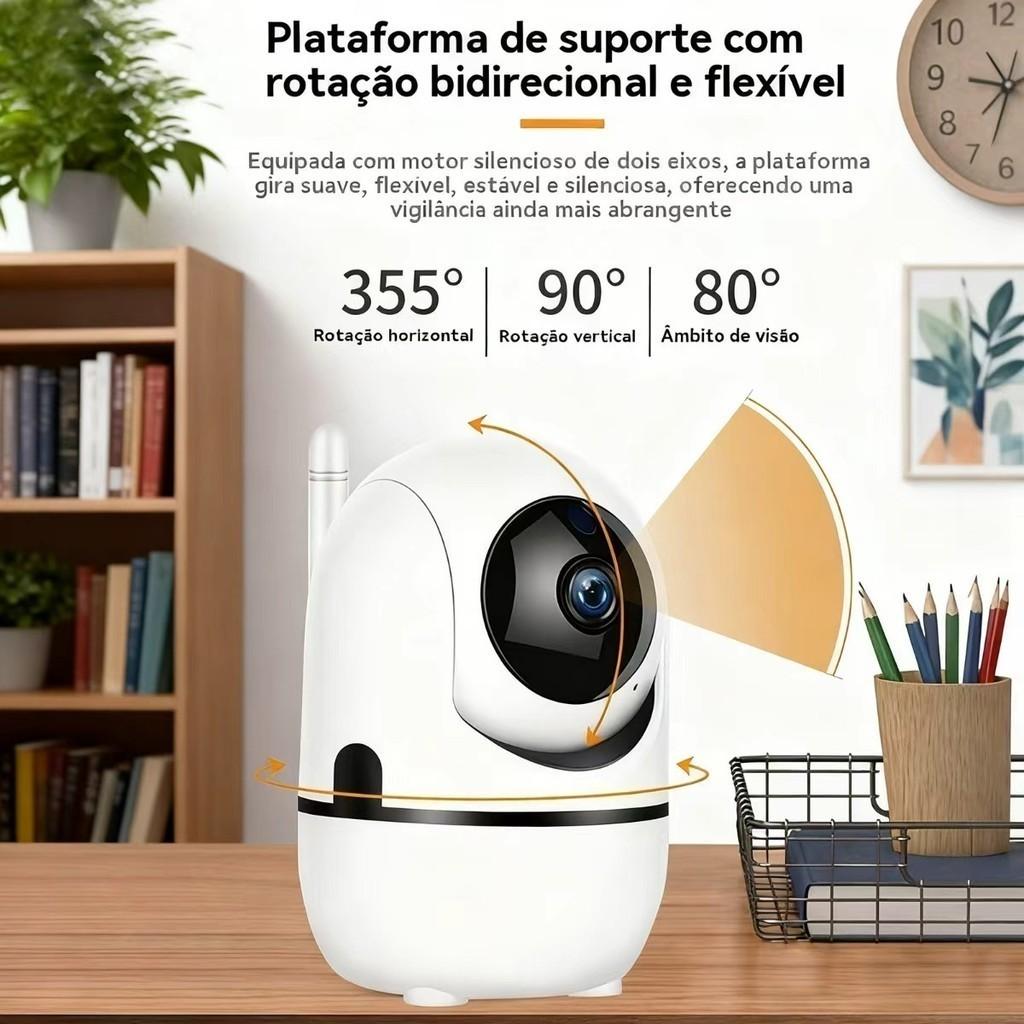 Câmera De Segurança Wi-fi Interna 1080p Com Áudio E Visão Noturna - Com App Icsee