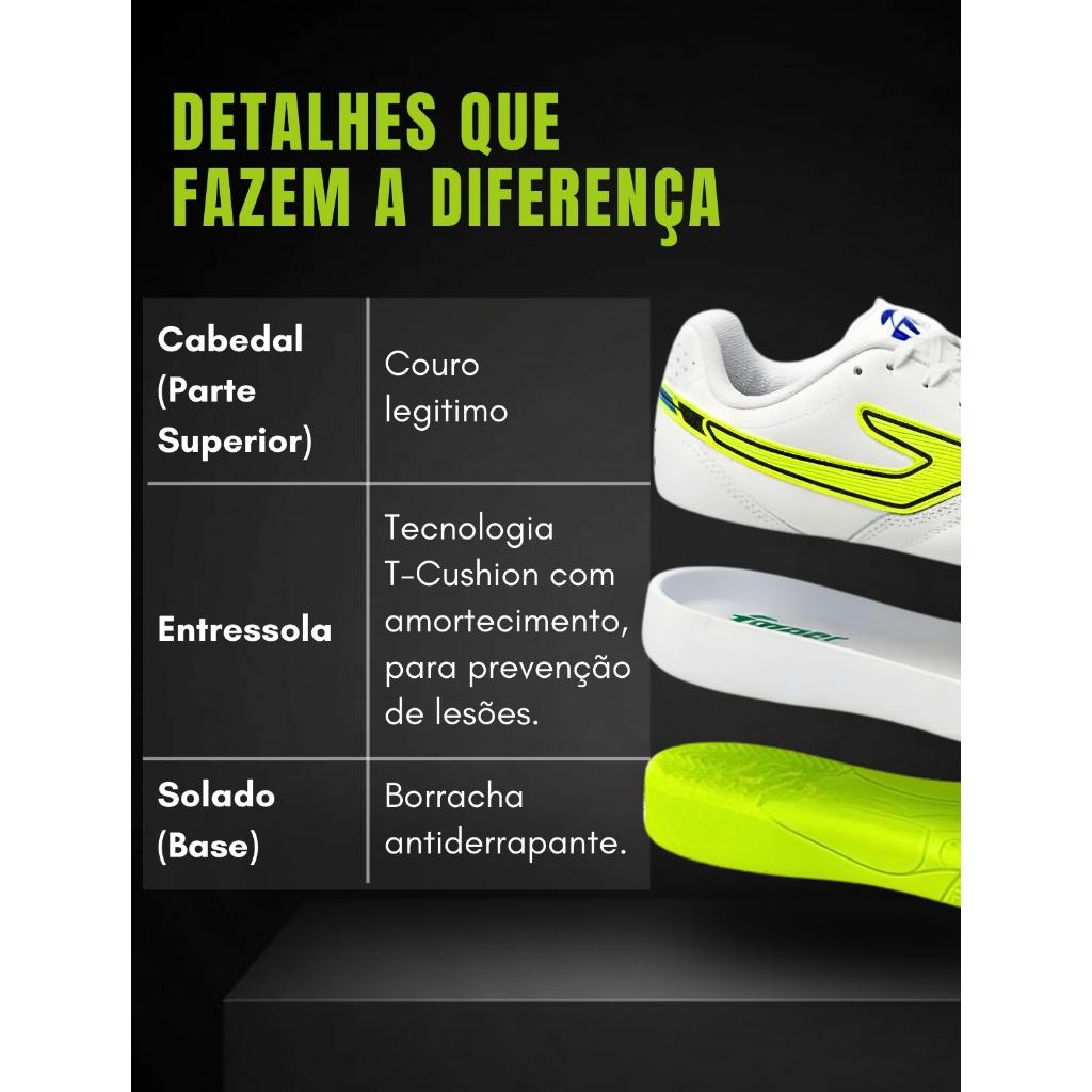 Chuteira Futsal Topper Maestro PRO V Salão Indoor Quadra Profissional Original Resistente Reforçada