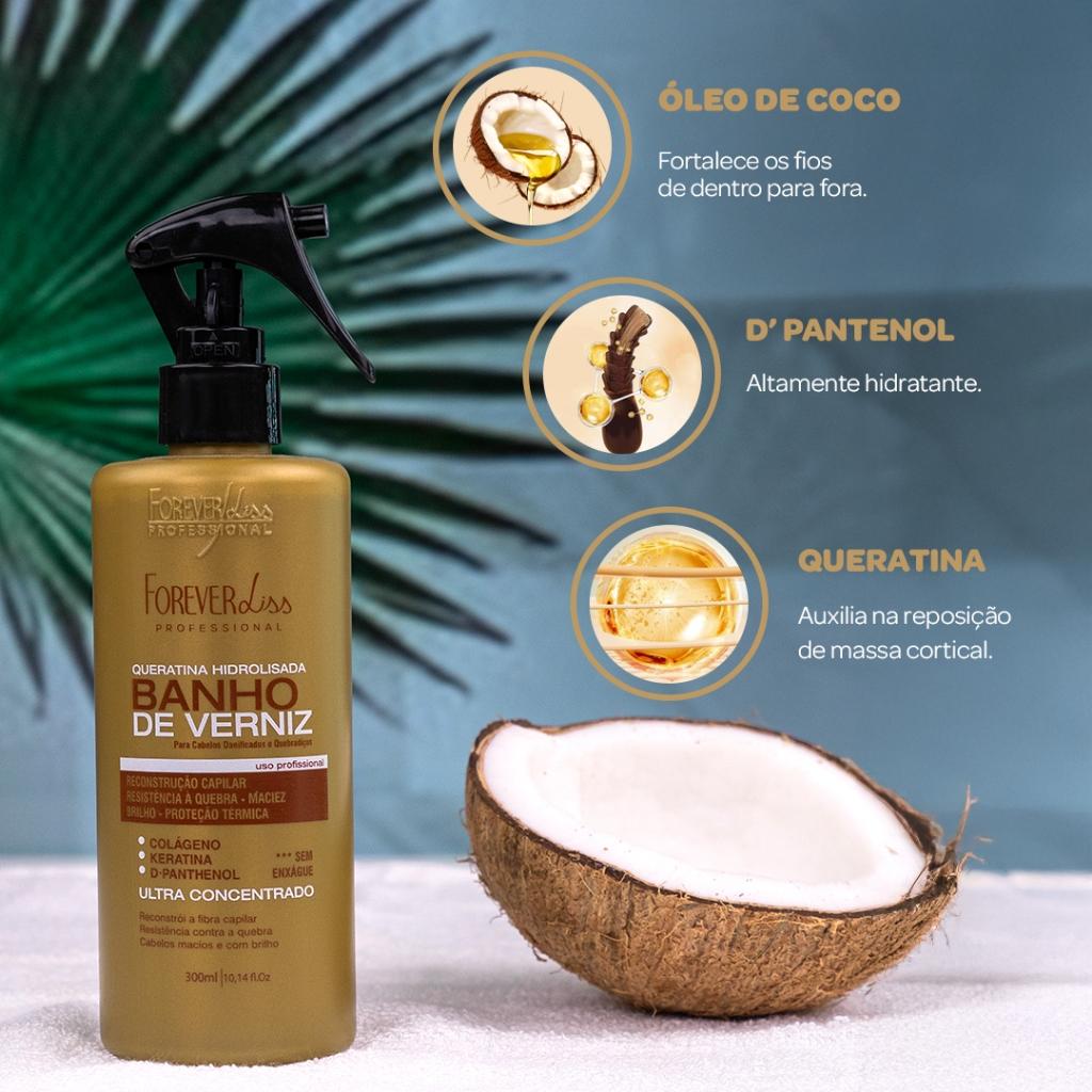 Queratina Hidrolisada Banho De Verniz Forever Liss 300ml
