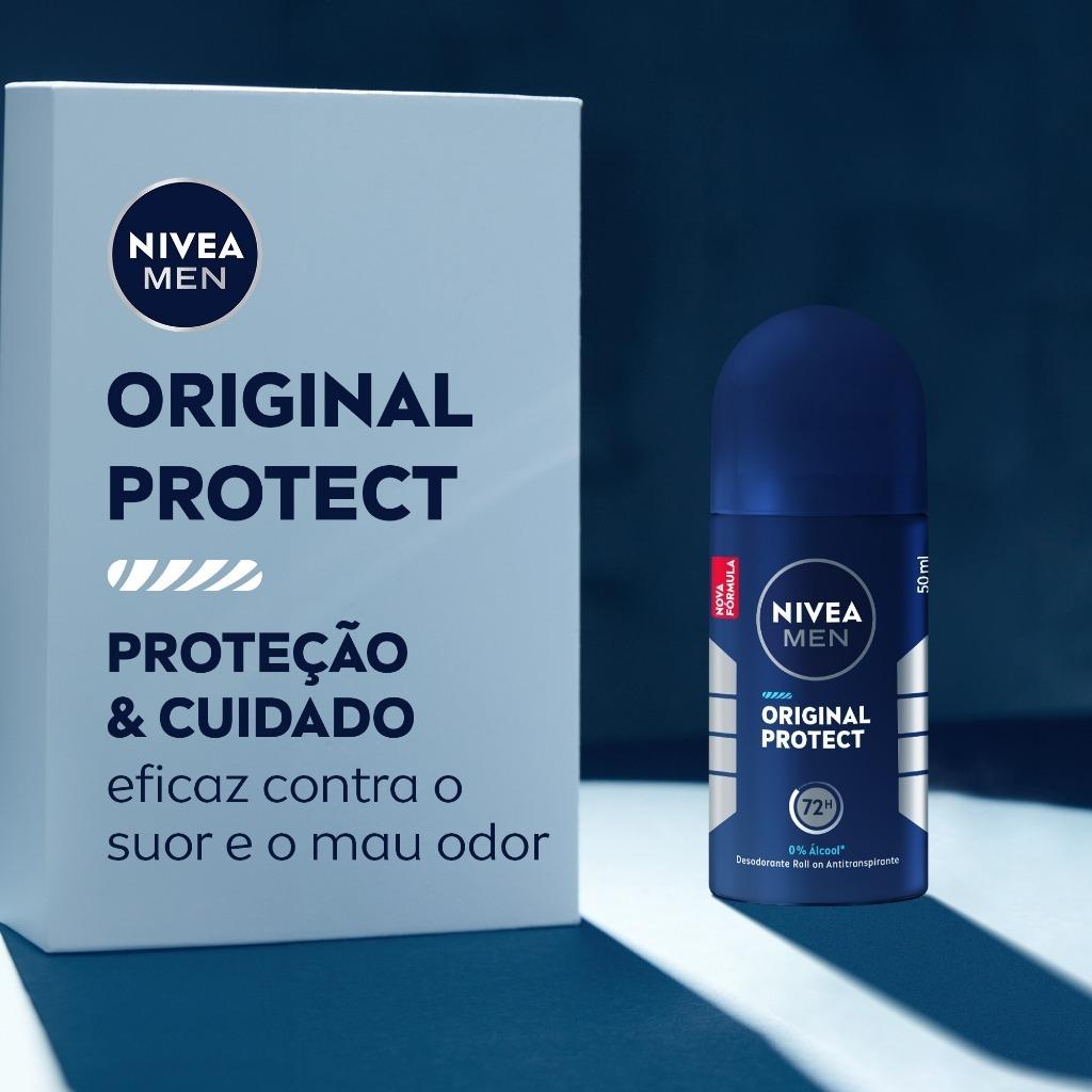 Kit Nivea Men Desodorante Antitranspirante Roll On Original Protect 50ml - 2 Unidades