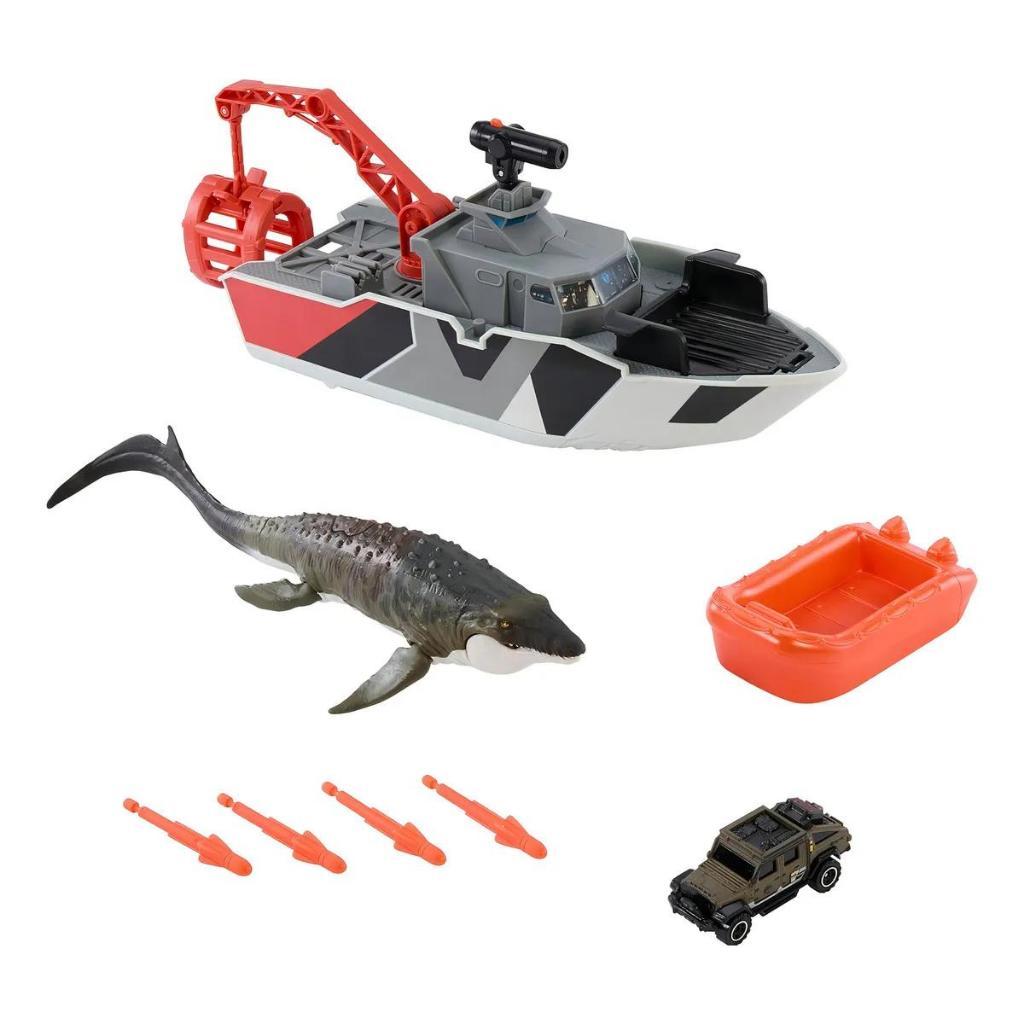 Barco Com Figura Jurassic World Matchbox Mattel Jgg61
