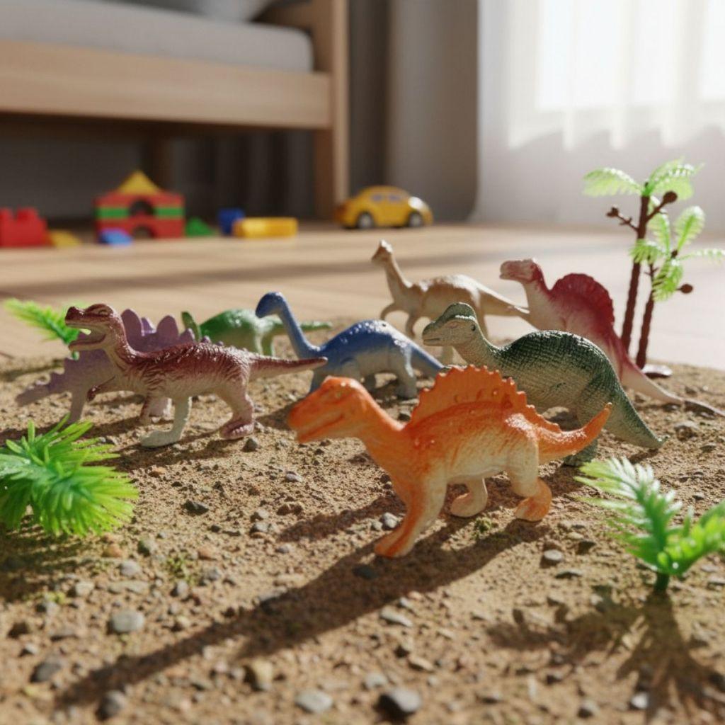 Conjunto Miniaturas Dinossauros E Animais Sortidos Em Plástico Resistente Educativo Infantil