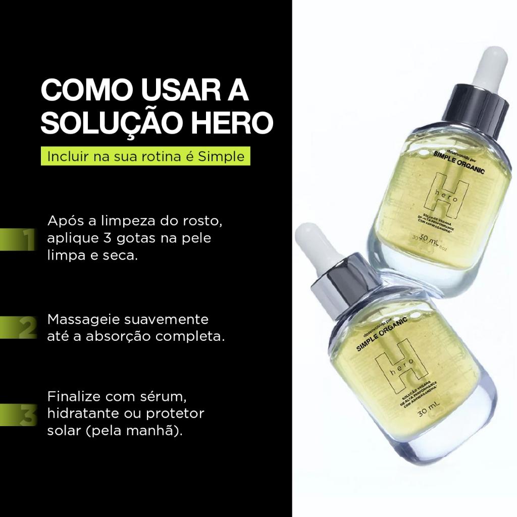 Sérum Hero Solução Ashwagandha Facial 30ml Simple Organic
