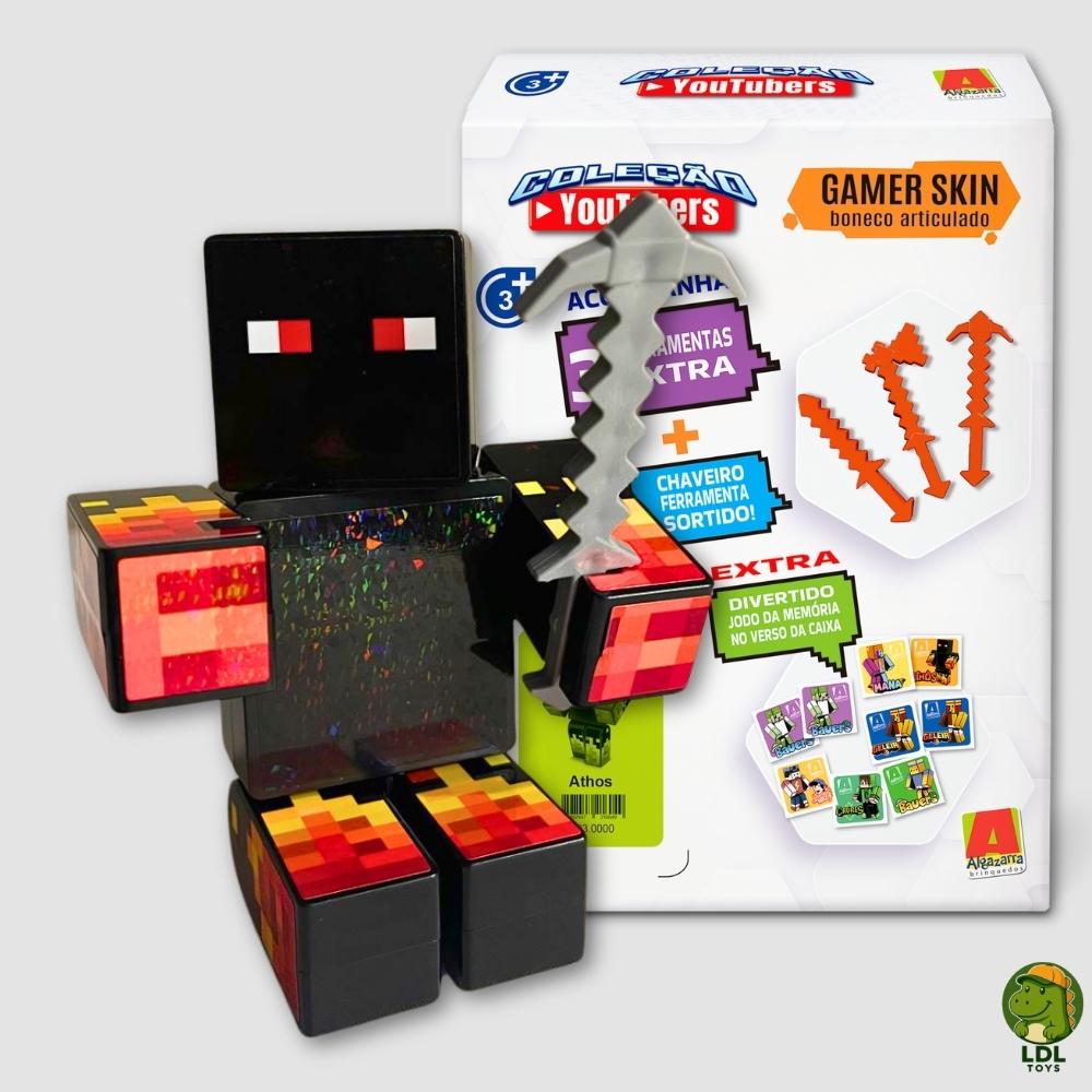 Kit 2 Bonecos Athos + Cadres Gamerarticulado Youtuber 15cm Algazarra