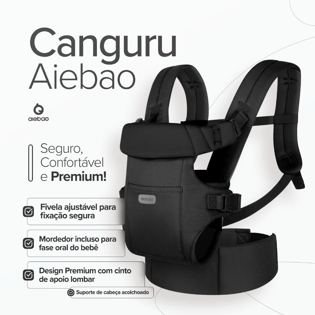 Carregador Canguru Bebê 3 Modos De Uso Apoio Lombar Suporte De Cabeça Bolso Fivelas Aiebao