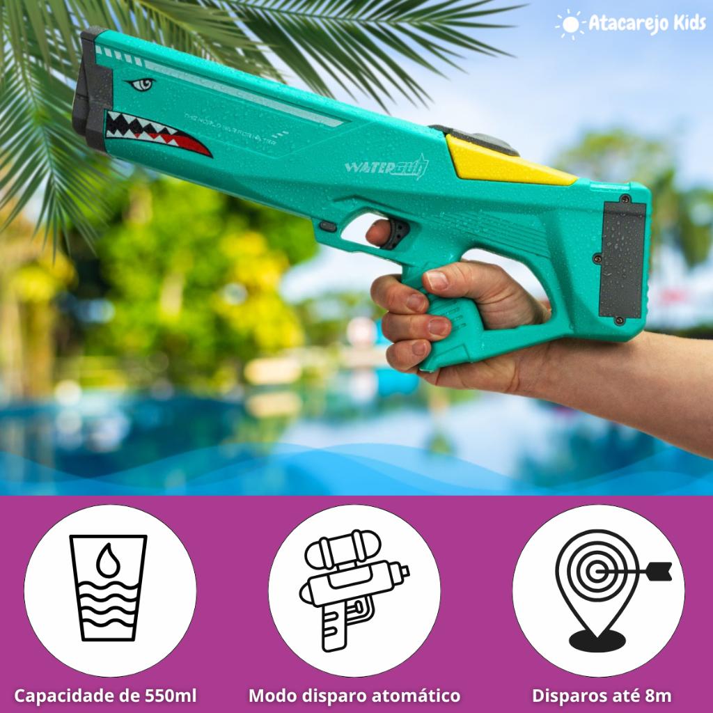 Pistola Arminha Lançador De Água Elétrica Automática Jato Potente Piscina Verão