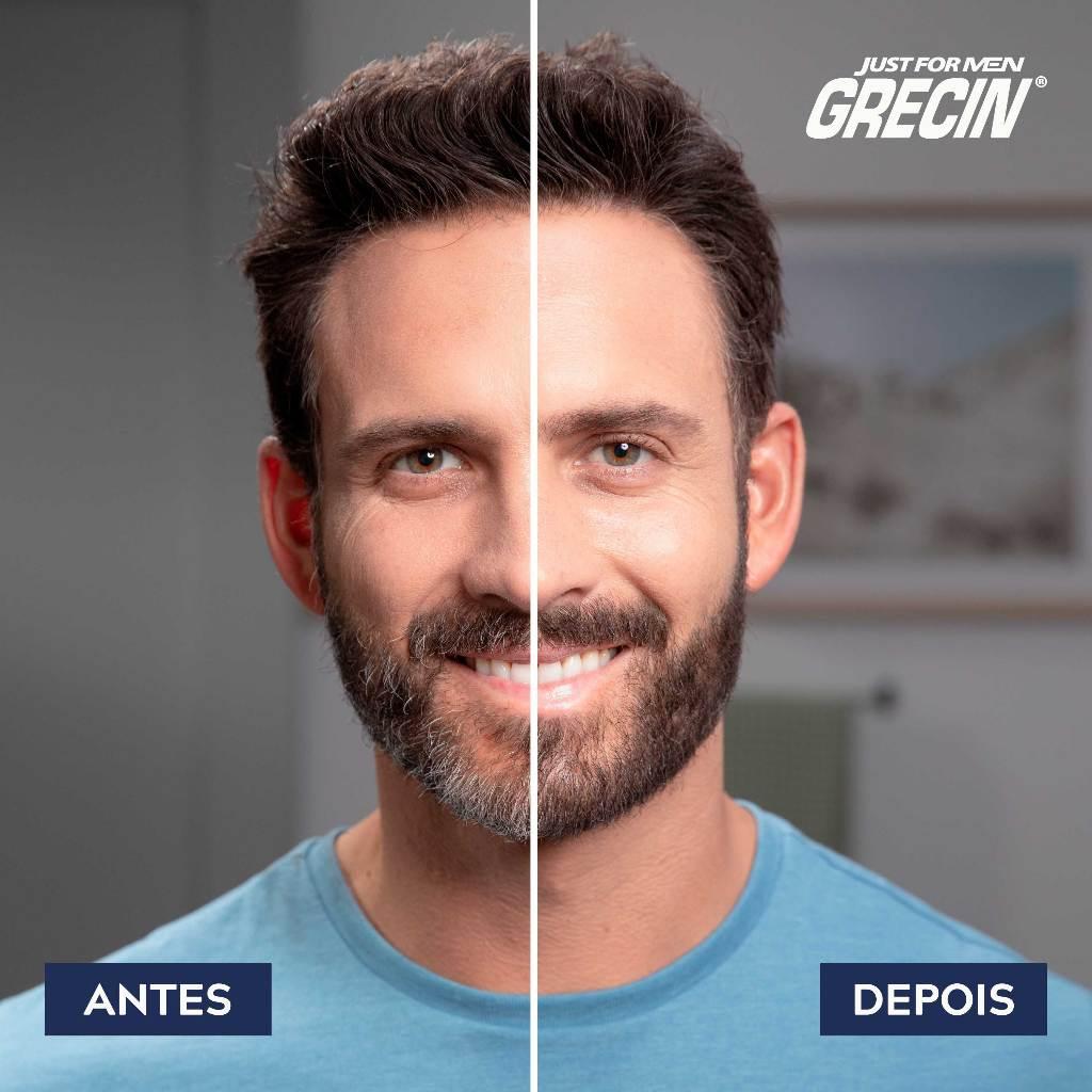 Grecin Retocador Instantâneo Barba Sobrancelha Cast. Escuro