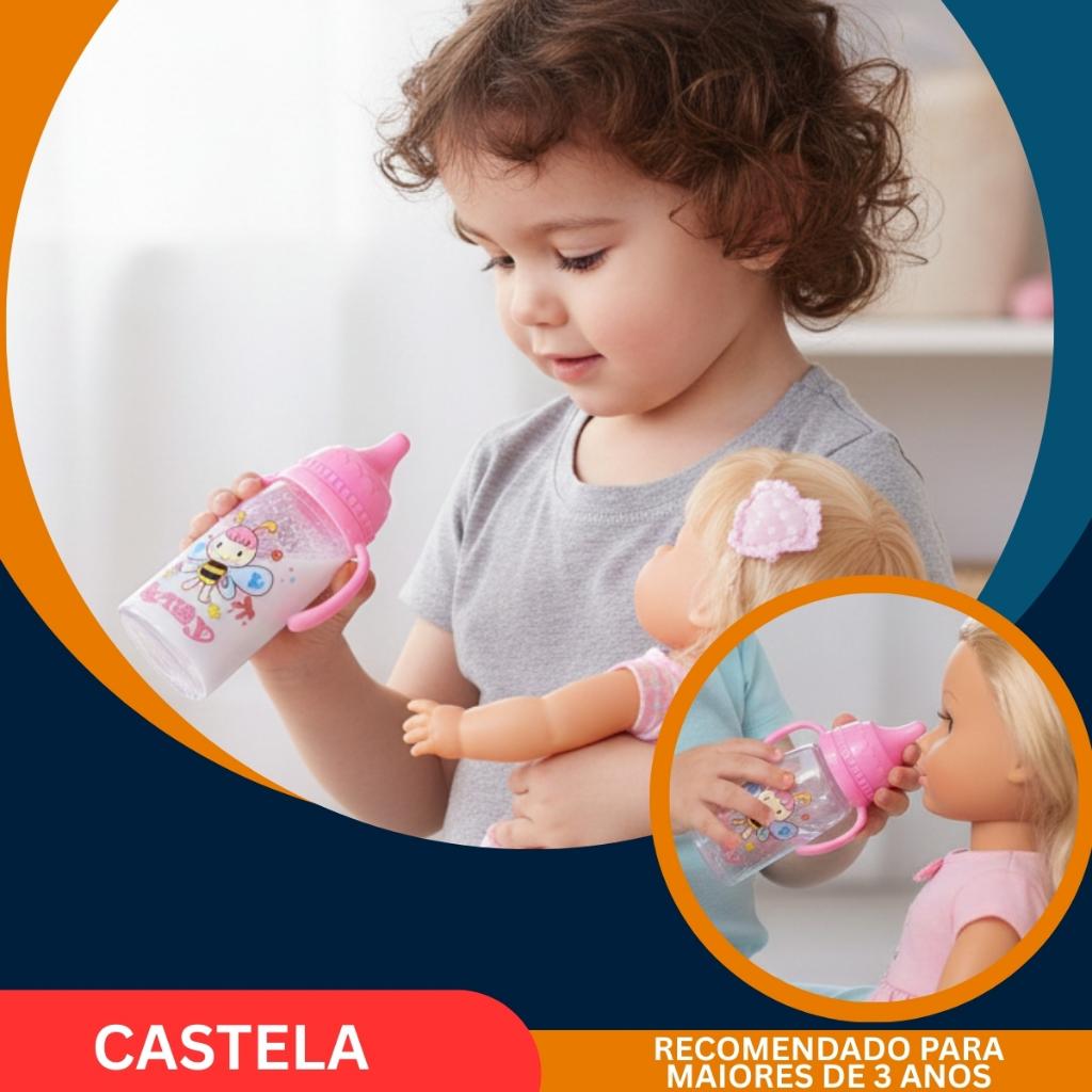 Mamadeira Mágica Com Leite Para Bonecas De Brinquedo Castela