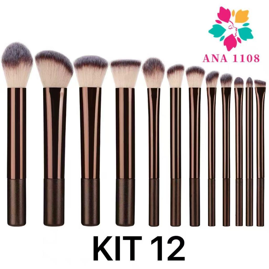 Ana 1108 Kit 12 Pçs Set Conjunto De Pincéis De Maquiagem Profissional