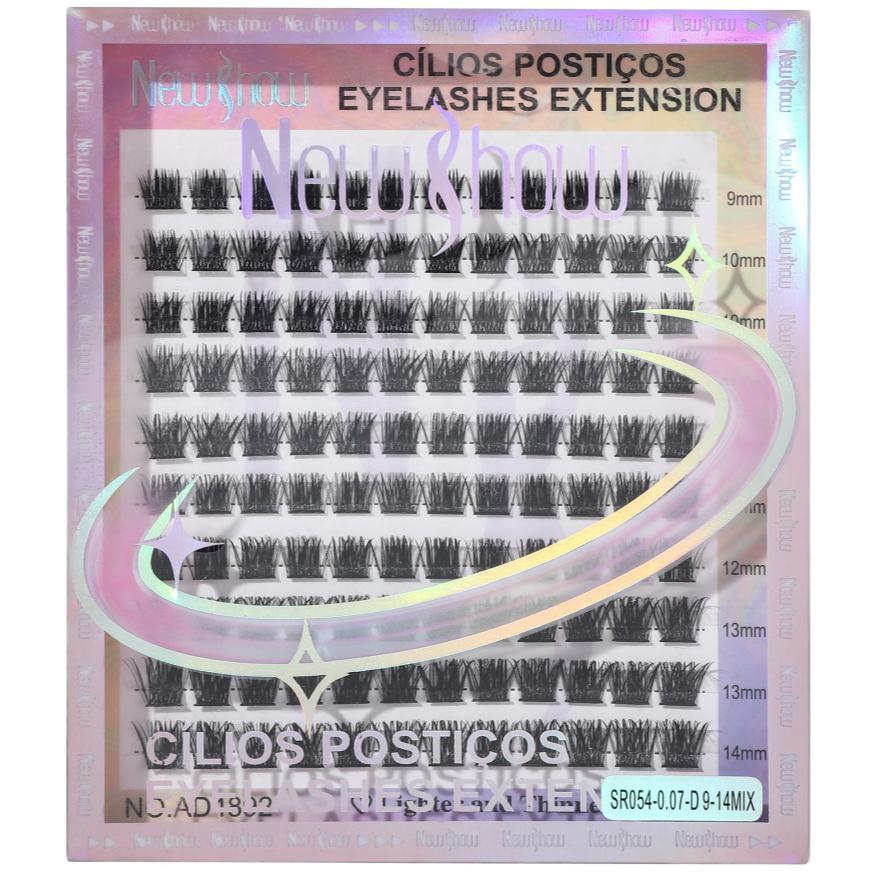 New Show Cílios Extensão De Cilios Postiços -tufos Sem Nó-sh073/sr054-0.07-d 9-14mix